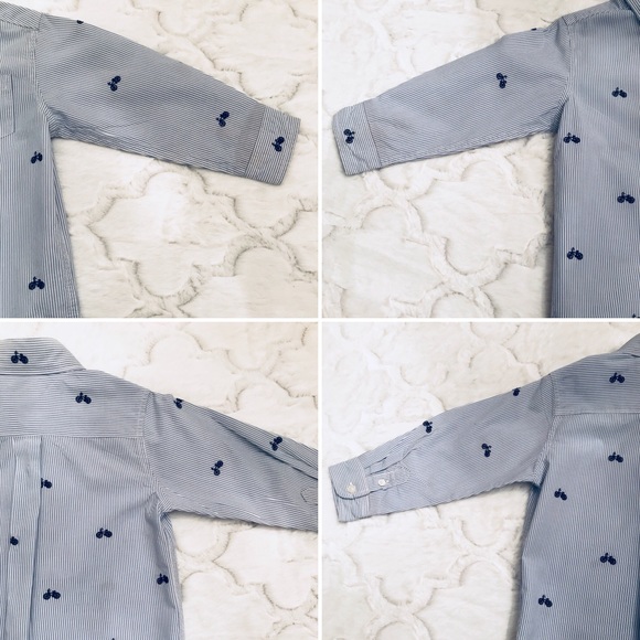 Janie and Jack Oxford blue pinstriped Button down - Picture 7 of 8